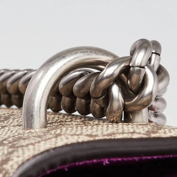 Gucci Beige GG Supreme Canvas Embroidered Sequin Small Dionysus Shoulder Bag - Picture 5 of 12